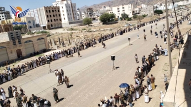 وقفة مسلحة في مديرية صنعاء الجديدة دعمًا للشعب الفلسطيني ومقاومته