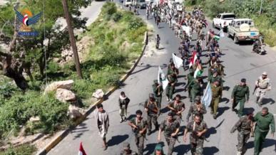 مسير راجل في مدينة المحويت بالذكرى الثانية لعملية طوفان الأقصى