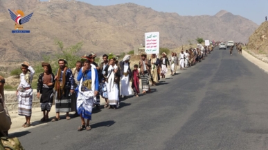 عرض ومسير شعبي لقوات التعبئة بمديرية منبه في صعدة