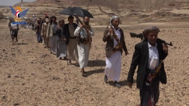 مسير وتطبيق ووقفة في مديرية الحصن بصنعاء تأكيدًا على الجهوزية وموصلة التعبئة