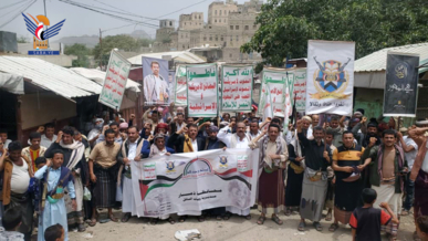  ثمان مسيرات جماهيرية بذمار تأكيدا على الاستمرار في نصرة الشعب الفلسطيني