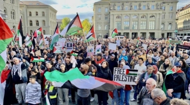 مظاهرات في سويسرا دعماً لغزة وللمطالبة بوقف جرائم الاحتلال