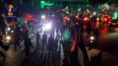 مسيرات ليلية في إب تندد بمجزرة مستشفى المعمداني في غزة