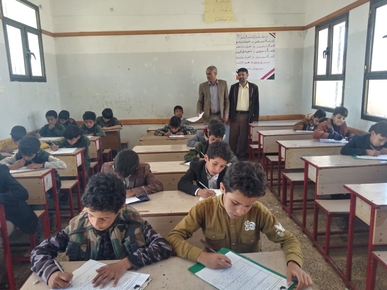 نائب مدير مكتب التربية ببني بهلول يتفقد سير الاختبارات بمدارس غيمان