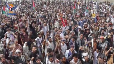 مسيرة بالبيضاء تبارك العمليات التي نفذتها القوات المسلحة ضد كيان العدو الصهيوني