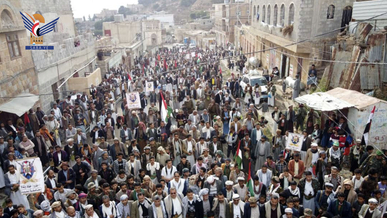 مسيرة بالمحويت دعماً لصمود الشعب الفلسطيني وتأييدا لقرارات القيادة