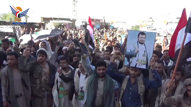 مأرب.. مسيرة حاشدة في الجوبة دعماً لخيارات المقاومة وصمود الشعب الفلسطيني