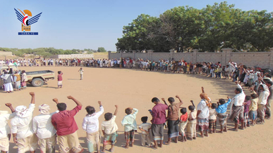 وقفة قبلية حاشدة بمديرية بيت الفقيه تضامنا مع الشعب الفلسطيني