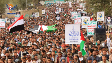 أبناء تعز يحتشدون في مسيرة “ثابتون مع فلسطين.. وأمريكا أم الإرهاب”