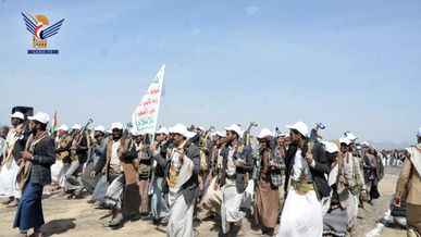 عرض عسكري شعبي لخريجي الدفعة الثانية من مراكز طوفان الأقصى بمديريات خولان