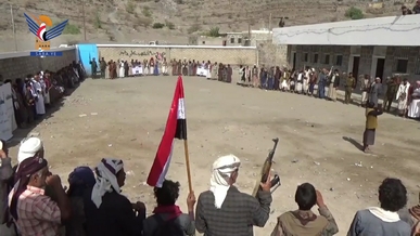 مأرب .. وقفة في رحبة لإعلان النفير لمواجهة العدوان الأمريكي البريطاني 