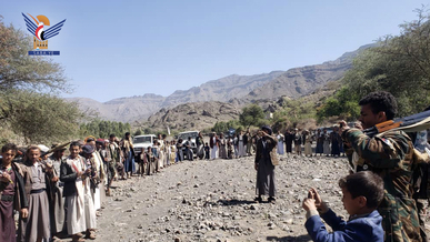 وقفة بمديرية بني مطر تنديداً بجرائم العدوان الصهيوني في فلسطين