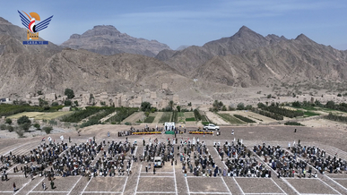 عرض لخريجي الدورات المفتوحة “طوفان الأقصى” في حريب القراميش بمأرب