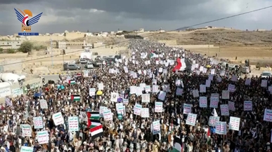 أبناء عمران يحتشدون في 19 ساحة في مسيرة “لستم وحدكم .. صامدون مع غزة”