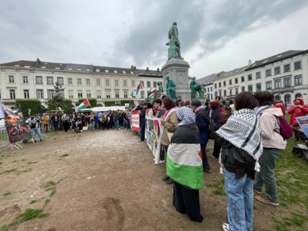 المئات من موظفي الاتحاد الأوروبي يتظاهرون في بروكسل دعما لفلسطين