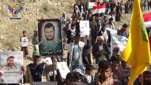 مسيرات بمديريات المحابشة ومستبأ ومبين وخيران المحرق في حجة تأكيداً للجهوزية