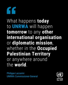 "أونروا": ما يحدث لنا اليوم في فلسطين يؤسس لسابقة خطيرة تهدد النظام الدولي