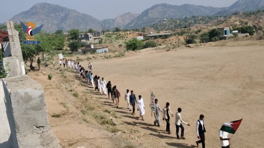 مسير لخريجي دورات طوفان الأقصى بمديرية الشغادرة في حجة