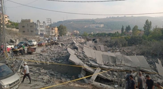 العدو الصهيوني ينسف منزلا في بلدة عيتا الشعب جنوب لبنان