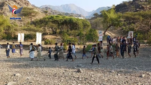 مسير لعدد من خريجي طوفان الأقصى بمديرية بكيل المير في حجة 