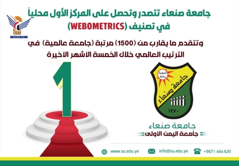 جامعة صنعاء تتقدم 1500 مرتبة في قائمة التصنيف العالمي "ويبوميتركس"