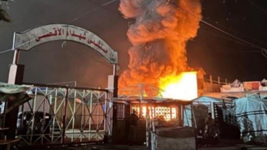 اشتعال النار في مستشفى كمال عدوان بغزة إثر استهدافه من العدو الصهيوني