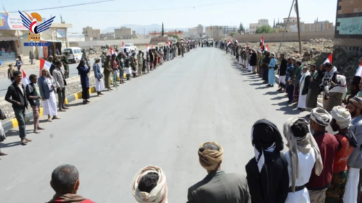 مسير ووقفة مسلحة بمديرية صنعاء الجديدة بالذكرى الثانية لطوفان الأقصى