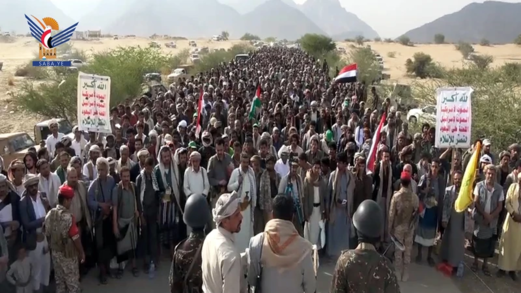 مسيرات حاشدة بمأرب جهادا وثباتا واستنفار في نصرة غزة ومواجهة أعداء الأمة