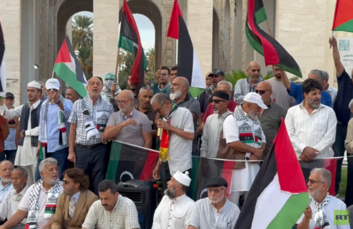 مظاهرة بطرابلس تدين اعتراض "أسطول الصمود" وتطالب بالإفراج عن المعتقلين الليبيين