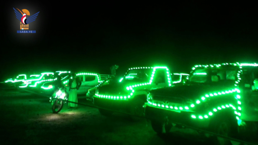 مسيرة ضوئية في مديرية صرواح بمأرب احتفاءً بذكرى المولد النبوي