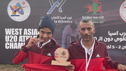 لاعب منتخب ألعاب القوى حسولي يحرز ذهبية وبرونزية في بطولة غرب آسيا ببيروت