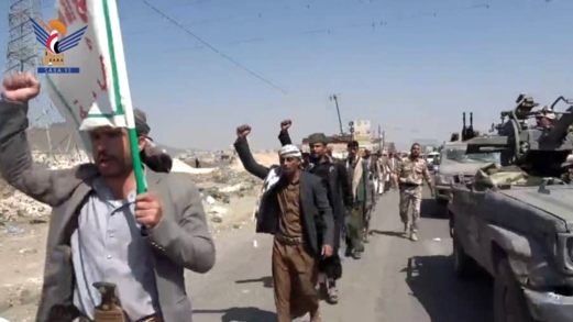 مسير راجل ووقفة في سنحان بمحافظة صنعاء بالذكرى الثانية لعملية طوفان الأقصى