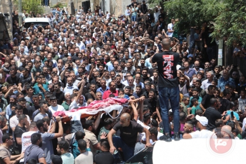 تشييع جثمان الشهيد الفلسطيني محمد الهور في بلدة صوريف