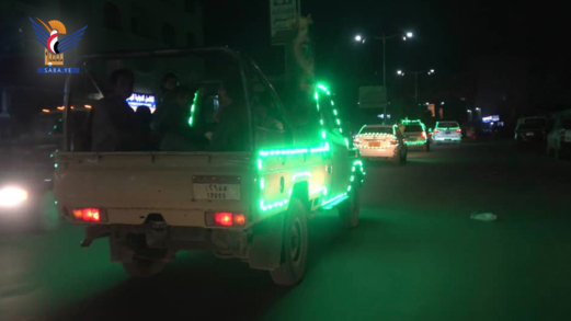 مسير ضوئي بمديرية صنعاء الجديدة بذكرى المولد النبوي الشريف