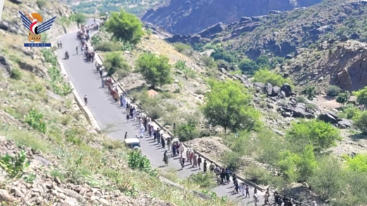 مسير وعرض شعبي لأربعة آلاف من قوات التعبئة في مديرية جبل رأس بالحديدة