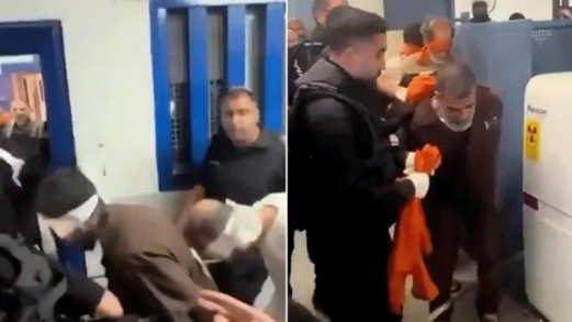 مقطع مصور يوثق تنكيل قوات العدو الصهيوني بأسرى فلسطينيين قبيل تحررهم 