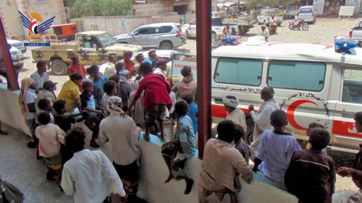 تشييع جثمان الشهيد مختار مشهور بمديرية بيت الفقيه بالحديدة