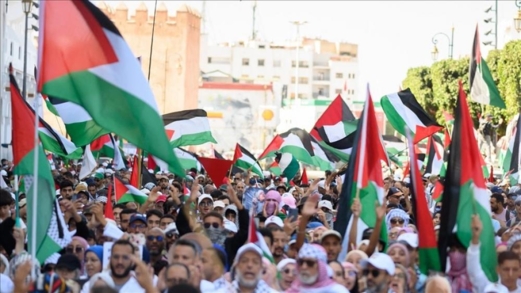 مظاهرات مغربية رفضا للإبادة الصهيونية بغزة