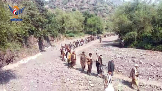 مسير راجل ووقفة تضامنية مع غزة بالحيمة الداخلية في محافظة صنعاء