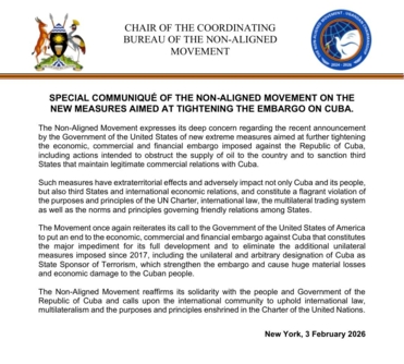 وزير الخارجية الكوبي يشيد بالتضامن الدولي ضد سياسة واشنطن تجاه بلاده