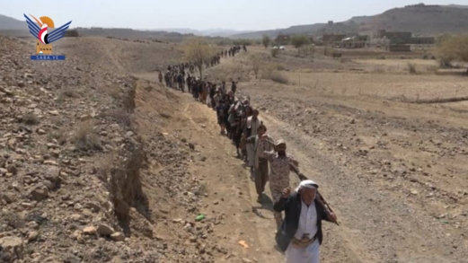 مسير راجل ووقفة بمديرية الحصن في محافظة صنعاء إعلانًا للجهوزية  