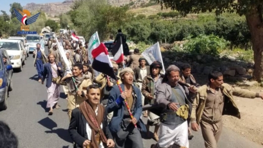 مسير راجل بمديرية الطويلة في المحويت بالذكرى الثانية لعملية "طوفان الأقصى"