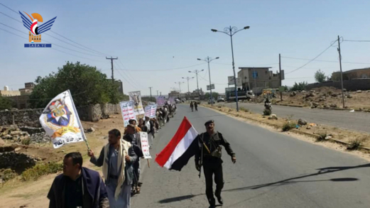 مسير لقوات التعبئة في شبام المحويت تأكيدًا على الجاهزية والنفير العام