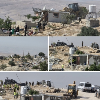 العدو الإسرائيلي يهدم 12 خيمة ومسكنا في خلة الضبع بمسافر يطا جنوب الخليل