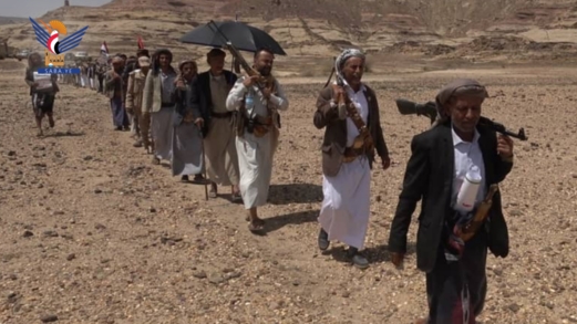 مسير وتطبيق ووقفة في مديرية الحصن بصنعاء تأكيدًا على الجهوزية وموصلة التعبئة