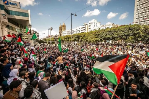 مسيرات حاشدة في تونس تنديدا بجرائم العدو الصهيوني في غزة