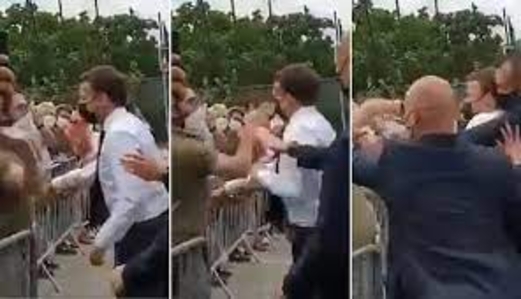 ماكرون يتلقى صفعة في اعتداء خلال رحلة داخلية