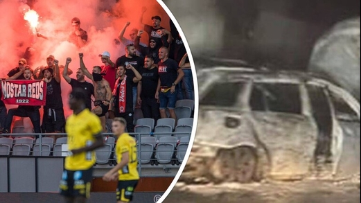 مشجعون غاضبون يوقفون مباراة ويضرمون النار في سيارة الحكم