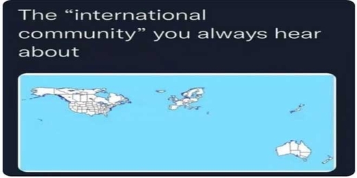 الخارجية الصينية تنشر صورة تسخر من فكرة الغرب عن المجتمع الدولي