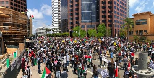 تظاهرة حاشدة في شيكاغو الأمريكية تنديدا باعتداءات الاحتلال في القدس